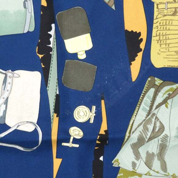 HERMES Blue Silk Scarf - Picture 5 of 6